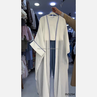 Abaya longue ouverte pour femmes musulmanes, respirante, à imprimé blanc, style Dubaï Turquie, robe cardigan modeste