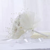 Bouquets de Mariage en Gros avec Perles, Fleurs Romantiques, Roses Artificielles Faites à la Main, Accessoires de Mariage