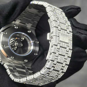 Montre En Moissanite High End VVS1 Moissanite Tourbillon <b>Watch</b> 3000 Diamond 50M Waterproof <b>Skeleton</b> Dial Street Fashion - Product Image 5