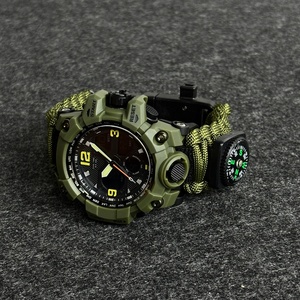 นาฬิกาข้อมือผู้ชายสำหรับกิจกรรมกลางแจ้ง นาฬิกาสปอร์ตอเนกประสงค์ พร้อมเข็มทิศ กันน้ำ นาฬิกาควอตซ์ ระบบ LED นาฬิกาดิจิตอล - Product Image 4