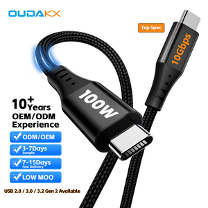 Produits tendance <span class=keywords><strong>USB</strong></span> 3.<span class=keywords><strong>2</strong></span> Gen <span class=keywords><strong>2</strong></span> 100W Câble de charge rapide Type C à Type C Cordon <span class=keywords><strong>USB</strong></span> Tressé Tipo C Câbles de données pour PC Android - Product Image 1