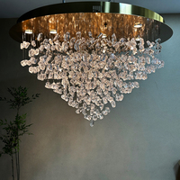 Lampe de plafond en cristal de roche pour décoration intérieure, 10 ampoules GU10, montage encastré pour villa, grand salon
