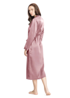 Pyjama de luxe 100 % soie de mûrier satinée pour femme, 22 mommes, avec robe de chambre à taille élastique, tenue de nuit longue et sexy, vêtements de nuit haut de gamme pour femmes