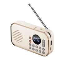 P35 Mini Retro Isi Ulang untuk Speaker 5.0 Senter Radio FM/Internet dengan Layar LED Jam Alarm & Dukungan Kartu TF