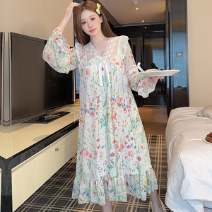 <span class=keywords><strong>Camicia</strong></span> <span class=keywords><strong>da</strong></span> <span class=keywords><strong>Notte</strong></span> Principessa Retrò Francese all'Ingrosso, Vestito Lungo <span class=keywords><strong>da</strong></span> <span class=keywords><strong>Notte</strong></span> con Pizzo e Volant, Dolce Abito <span class=keywords><strong>da</strong></span> Casa con <span class=keywords><strong>Maniche</strong></span> a Sbuffo - Product Image 3