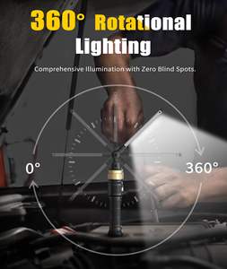 5000 mAh <b>rechargeable</b> light-emitting diode work light 1200 lumens 360 rotating foldable design 3 lighting modes - Product Image 2