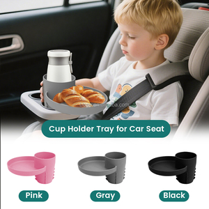 ถาดรองแก้วสำหรับที่นั่งในรถปรับได้พร้อมฐานถอดออกได้สำหรับเด็ก - Product Image 2