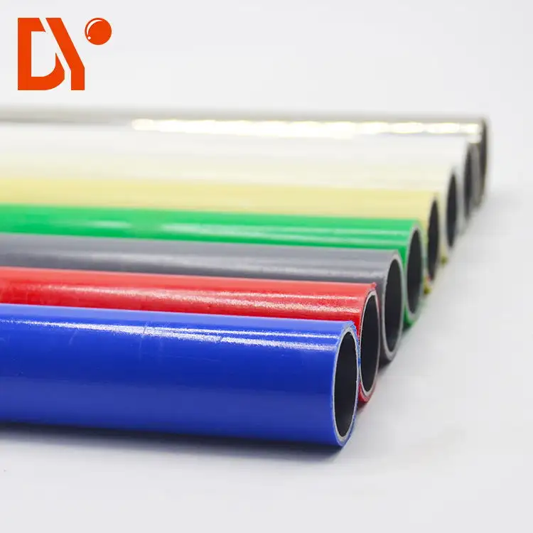 Tubo de acero para mesa de trabajo Flexible, tubo de 28mm de diámetro con revestimiento de PE colorido, tubo de acero para mesa de trabajo