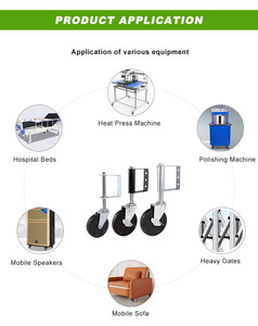 Roulettes pivotantes en caoutchouc thermoplastique de 3, 4 et 5 pouces <span class=keywords><strong>avec</strong></span> <span class=keywords><strong>ressort</strong></span>, roulettes coulissantes <span class=keywords><strong>pour</strong></span> <span class=keywords><strong>portail</strong></span> de clôture <span class=keywords><strong>avec</strong></span> trous de montage - Product Image 3