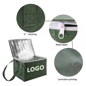 Tas Makan Siang Piknik Camping Lipat Kapasitas Besar Khusus, Tas Pendingin Keranjang Terisolasi Portabel Berguna dengan Logo - Product Image 3