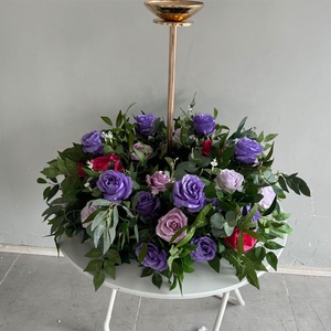 CHW0009 Anillo de flores, corona de flores, candelabro, adorno floral de 60 cm para boda, mesa nupcial, candelabro - Product Image 2