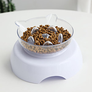 Plastic Luxury Elevated Slow <b>Feeder</b> Transparent Double <b>Cat</b> Bowl Dog <b>Feeder</b> - Product Image 4