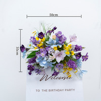Guirlande murale de fleurs artificielles violettes suspendues, fausse verdure pour décor d'arche de mariage
