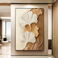 Décoration Murale Haut de Gamme Feuille de Ginkgo Dorée, Art Mural Lisse et Brillant, Impression HD sur Porcelaine Cristalline, Peinture Décorative pour la Maison (Vente en Gros)