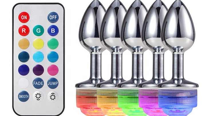 Remote Control LED Lighting Flashing Anal Butt Plug for Adults Prostate G  Spot Sex Life Massage Stimulation