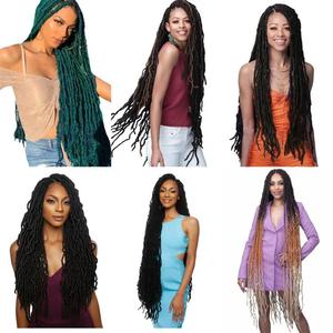 Extensiones de Cabello de Crochet Extra <span class=keywords><strong>Largas</strong></span> de 36 Pulgadas, Estilo Diosa, <span class=keywords><strong>Trenzas</strong></span> de Cabello Sintético, Trama Única - Product Image 6