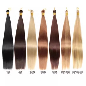 Extensions de cheveux synthétiques à haute température, lisses, pré-collées, à double trame, avec bandes adhésives, en gros - Senmu Beauty - Product Image 1