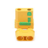 Konektor Amass XT90S-F Female dengan Resistor Anti-Spark, Steker Banana Arus Tinggi 30-60A dengan Selubung Silikon