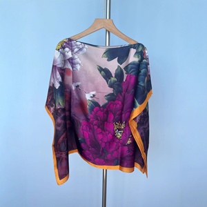 Écharpe en satin de polyester PROMISTAR, longue, rayée, imprimée, pour l'été, voyage, châle de protection solaire haut de gamme, à la mode, vente en gros pour femmes - Product Image 2