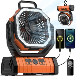 20000mAh Camping Fan With <b>LED</b> Lantern Portable Air Conditioner Rechargeable Battery Operated Tent Fan - Product Image 1