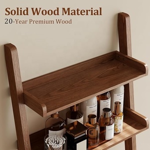 Organizador de Armazenamento Moderno de Madeira com Três Níveis para Banheiro, Prateleira de Canto para Vaso Sanitário, Economizador de Espaço Independente MTJ001 (Estoque nos EUA) - Product Image 6