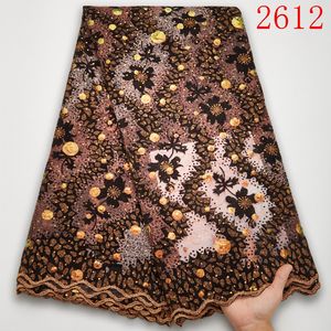 Tissu africain à paillettes en velours <span class=keywords><strong>français</strong></span>, dentelle, Tulle de haute qualité, pour femmes, collection 2021, nouvelle collection 2612 - Product Image 5