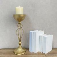 Support à fleurs en fer forgé doré de style européen, luxe léger, avec vase sur pied, accessoires décoratifs pour chapelles de mariage et tables d'accueil