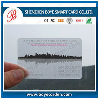 Cartes PVC transparentes de haute qualité, étanches, avec interface de communication RFID NFC 13,56 MHz pour adhésions, entreprises et hôtels