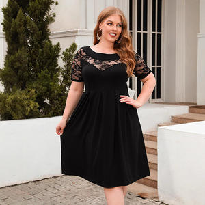 Abito Casual da <span class=keywords><strong>Donna</strong></span> ODM Nuovo con Pizzo Traforato, Vestito Comodo per Vacanze e Lavoro, Abbigliamento <span class=keywords><strong>Donna</strong></span> <span class=keywords><strong>Taglie</strong></span> <span class=keywords><strong>Forti</strong></span> Pronto per la Spedizione - Product Image 2