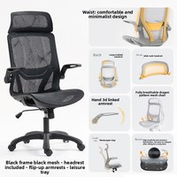 Fauteuil de direction ergonomique avec accoudoirs en tissu, hauteur réglable, dossier, bureau à domicile, étude, jeu