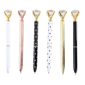 Customized Promotional Metal Ballpoint Big Top Crystal Diamond Ball <b>Pen</b> - Product Image 1