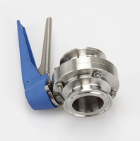 Vanne papillon manuelle sanitaire en acier inoxydable 304/316 de qualité alimentaire CNJS pour l'eau avec Tri Clamp
