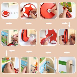 Cubo de Actividades de Madera 9 en 1 <span class=keywords><strong>para</strong></span> Niños de 1 Año en Adelante, <span class=keywords><strong>Carrito</strong></span> de Empuje <span class=keywords><strong>con</strong></span> Bloques, Andador de Madera <span class=keywords><strong>para</strong></span> Bebés <span class=keywords><strong>con</strong></span> Laberinto de Cuentas - Product Image 4