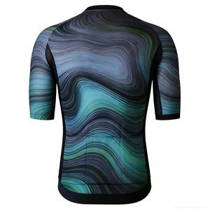 Maillot de cyclisme personnalisable à texture dégradée, séchage rapide, coupe ajustée, pour tournoi, professionnel, haut de gamme, entraînement cycliste en club - Product Image 2