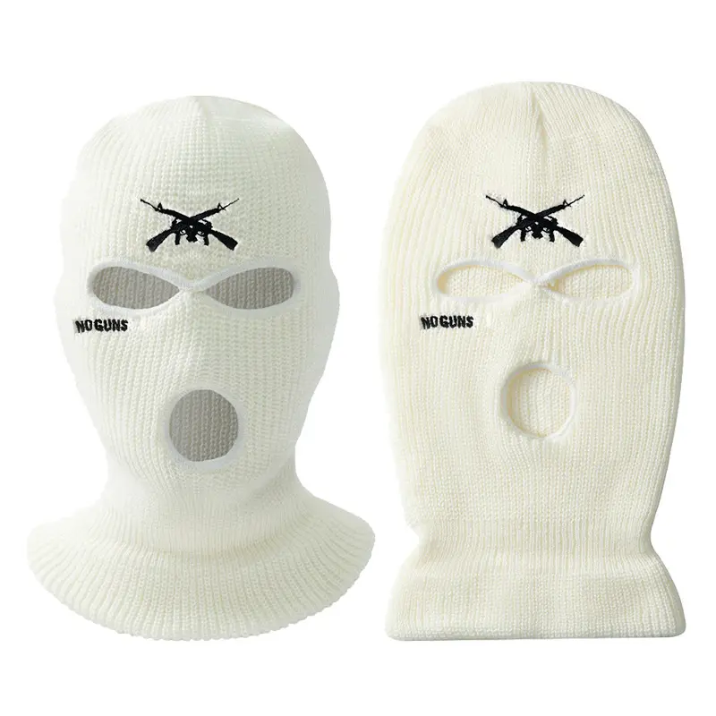 Balaclava esportiva bordada com 3 furos, chapéu de inverno personalizado, à prova de vento, quente, para ciclismo, motocicleta, ski