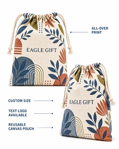 Sac à cordon en toile de coton personnalisé avec logo imprimé, idéal pour cadeaux, chaussures, et autocollants artisanaux – Vente en gros - Product Image 6
