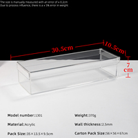 Boîte à gâteau tiramisu en acrylique transparent avec couvercle coulissant 30 cm, boîte de présentation transparente pour pain long, pour boulangerie, vente en gros