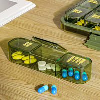 WANUO Organiseur de pilules hebdomadaire à 7/21/28 compartiments Organiseur de médicaments portable à 7 jours Organiseur de pilules hermétique