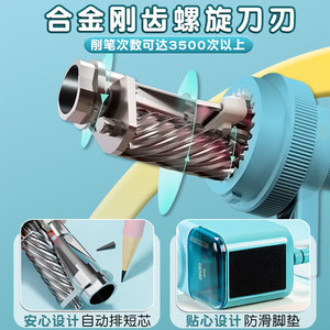 Deli Pencil Sharpener 12mm Large Diameter Manual Crank For Kids School Use - Product Image 4