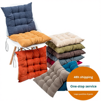 Coussin de chaise en velours côtelé épais anti-acariens, tricoté, pour bureau, canapé, chaises de salle à manger, carré, personnalisable, couleur unie, vente en gros d'usine