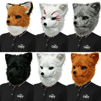 Masque de renard à bouche ouverte pour Halloween, accessoire de fête costumée amusant, dessin animé, personnalisable, vente en gros, direct usine
