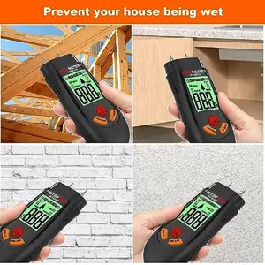 HEDAO Testeur d'humidité électronique à affichage LED Nouveau humidimètre pour contreplaqué brut Plâtre <span class=keywords><strong>Bois</strong></span> Papier Murs Sols - Product Image 6