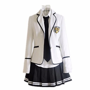 British Style School Uniform <b>Set</b> Girls Jk Uniform Spring Autumn White <b>Blazer</b> Plaid Skirt Suit For Middle High School Students - Product Image 3