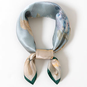 2025 yeni tasarım çin tarzı Retro 65cm x 65cm kare kadınlar için ipek eşarp 100% dut ipek destek toptan ve özelleştirilebilir - Product Image 5