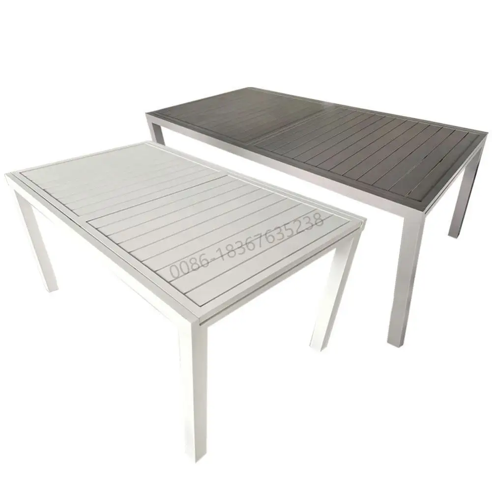 耐久性のある白いカスタマイズサイズのガーデンダイニング屋外フルアルミニウムトップエクステンションバタフライテーブル