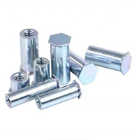 Écarteur auto-serrant métrique en acier au carbone galvanisé, plaqué zinc, à tête hexagonale plate, fileté, auto-serrant, BSO
