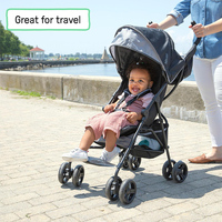 Poussette de voyage 3D mini, légère, avec cadre en acier inoxydable, pliable, compacte, inclinable multi-positions, avec capote pare-soleil, pour bébés de 0 à 3 ans