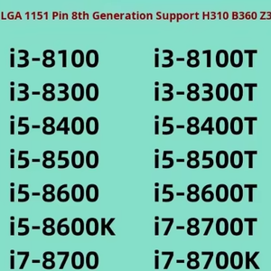 ซีพียูมือสอง I3 8100 8100T 8300 I5 8400 8500 8600 8400T 8500T 8600T 8600K I7 8700 8700T 8700K รุ่นที่ 8 LGA 1151 สำหรับคอมพิวเตอร์ตั้งโต๊ะ - Product Image 2