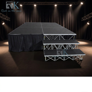 Plataforma de Escenario para Conciertos con Faldones y Escalones, Plataforma Modular Tipo Araña - Product Image 1