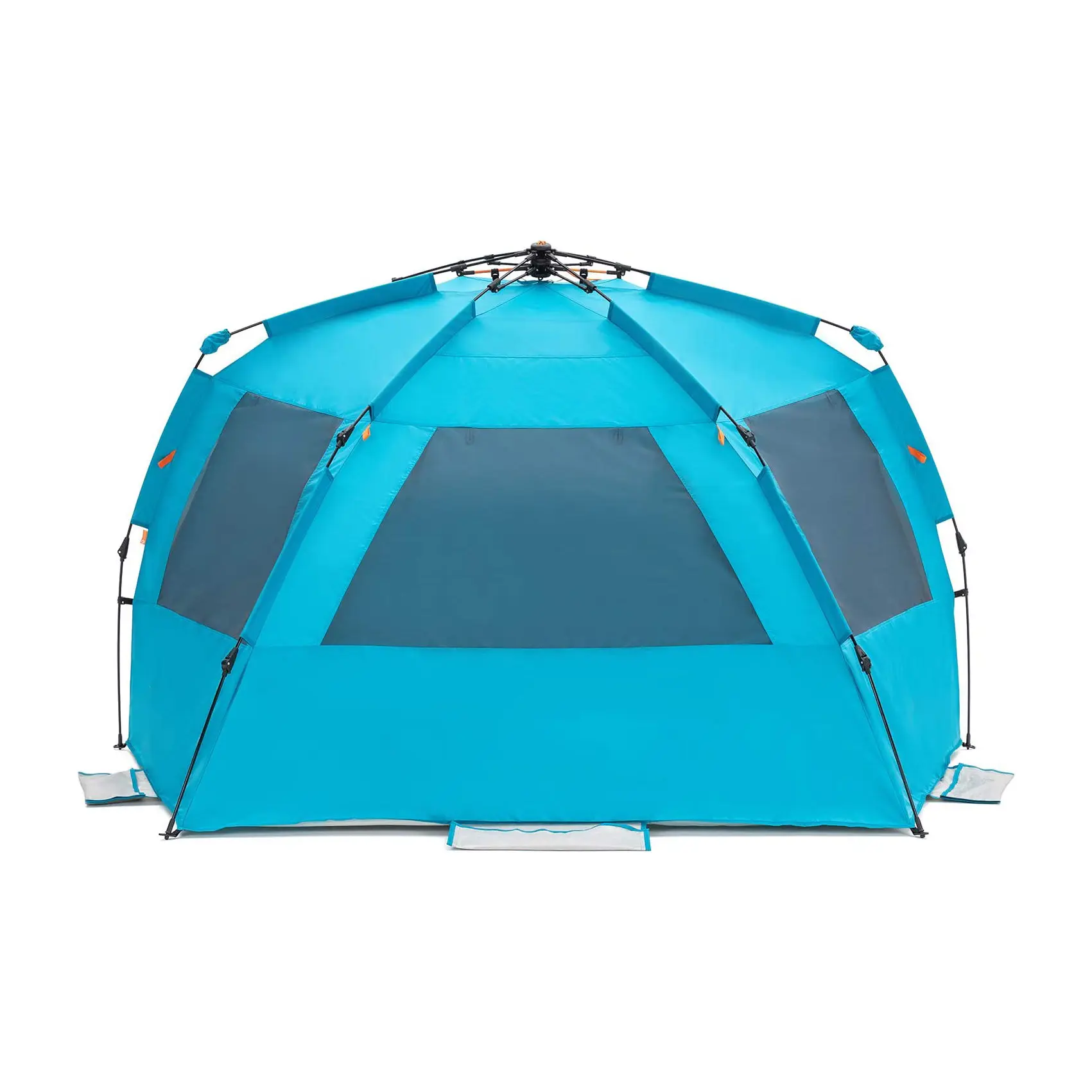 Dengdao Hot Familie Reizen 4-6 Kamperen Buiten Glas Polyester Pop-Up Draagbare Zonnescherm Zonnescherm Strandtent